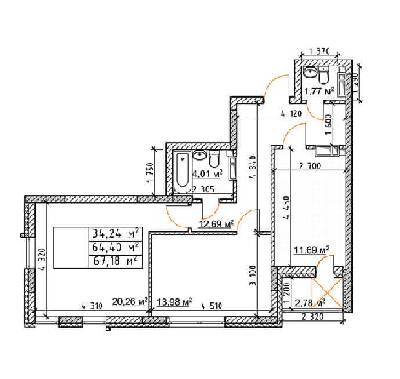 2-кімнатна 67.18 м² в ЖК Бережанський від 29 000 грн/м², Київ