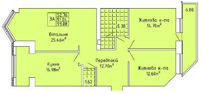 3-кімнатна 93.08 м² в ЖК на вул. Жаб`ївська, 56Б від 8 500 грн/м², смт Верховина