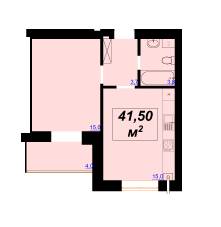 1-комнатная 41.5 м² в ЖК Левада Затишна от застройщика, Ивано-Франковск