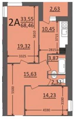 2-комнатная 68.46 м² в Мкрн Потемкинский от 18 000 грн/м², Николаев