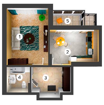 1-кімнатна 51.41 м² в ЖК Krona Park від 18 000 грн/м², м. Бровари