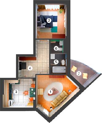 2-кімнатна 62.69 м² в ЖК Krona Park від забудовника, м. Бровари