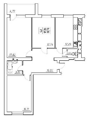 3-кімнатна 84.18 м² в ЖК Сонячне містечко від 12 000 грн/м², Рівне
