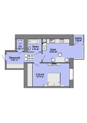 1-комнатная 49.7 м² в ЖК Маєток Миколаївський от 12 000 грн/м², Черновцы
