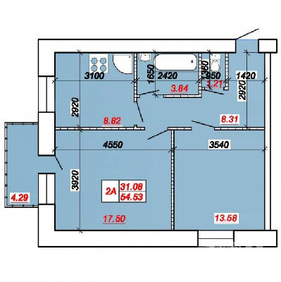 2-кімнатна 54.53 м² в ЖК на вул. Яреми від 10 000 грн/м², Тернопіль