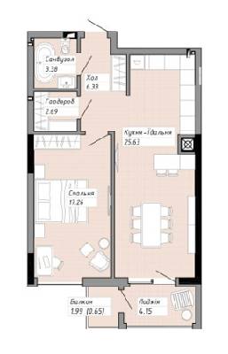 1-кімнатна 60.4 м² в ЖК на вул. Героїв УПА, 73 від забудовника, Львів