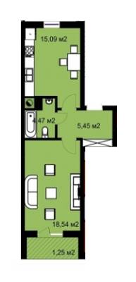 1-кімнатна 44.8 м² в ЖК на вул. Виговського, 5Б від забудовника, Львів