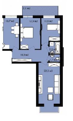 3-кімнатна 76.8 м² в ЖК на вул. Личаківська, 70 від 34 440 грн/м², Львів