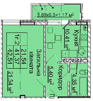 1-кімнатна 42.54 м² в ЖК на вул. Сахарова / вул. Бойківська від 23 710 грн/м², Львів