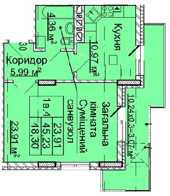 1-кімнатна 48.3 м² в ЖК на вул. Сахарова / вул. Бойківська від 23 710 грн/м², Львів