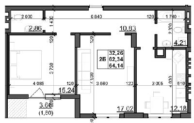 2-комнатная 61.14 м² в ЖК Dolce Vita от застройщика, Львов