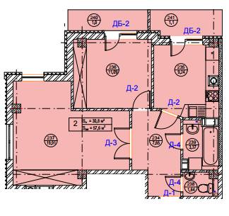 2-комнатная 57.6 м² в ЖК Галіція от 12 000 грн/м², г. Дрогобыч