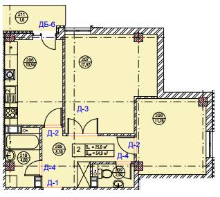 2-комнатная 54.9 м² в ЖК Галіція от 11 500 грн/м², г. Дрогобыч