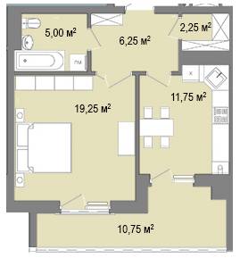 1-комнатная 47.73 м² в ЖК Тракт от застройщика, Львов
