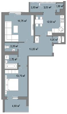 2-комнатная 68.1 м² в ЖК Тракт от застройщика, Львов