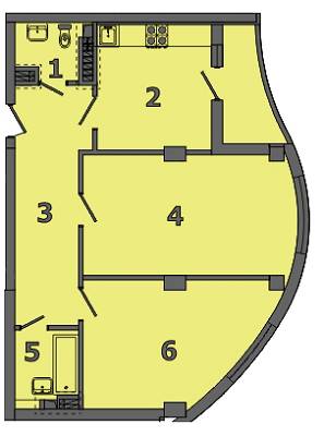2-комнатная 64.3 м² в ЖК на ул. Яцкова, 20Б от 21 400 грн/м², Львов