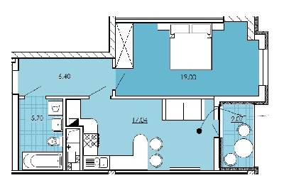 1-комнатная 50.21 м² в ЖК Kvartal Praud от застройщика, Львов