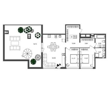 2-комнатная 98.26 м² в ЖК Nyvky Plaza от 18 800 грн/м², Киев