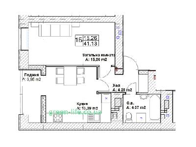 1-кімнатна 41.13 м² в ЖК Green Life-3 від 12 500 грн/м², м. Ірпінь