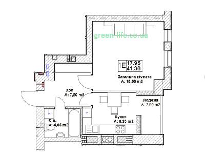 1-кімнатна 41.36 м² в ЖК Green Life-3 від 12 500 грн/м², м. Ірпінь