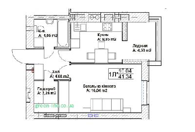 1-кімнатна 41.34 м² в ЖК Green Life-3 від 12 500 грн/м², м. Ірпінь