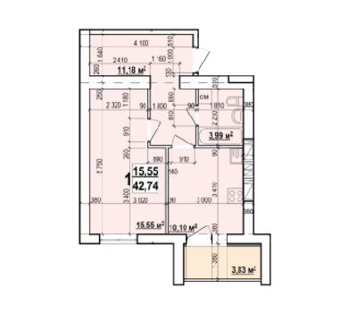 1-комнатная 42.74 м² в ЖК Мира-2 от 11 500 грн/м², Харьков