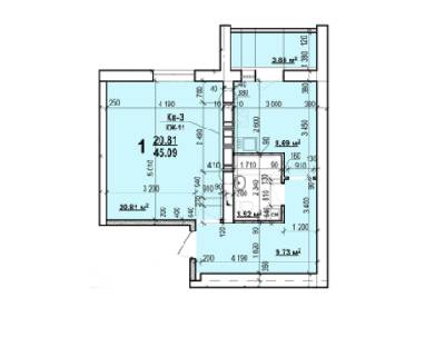 1-комнатная 45.09 м² в ЖК Мира-2 от 11 500 грн/м², Харьков