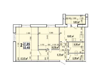 2-комнатная 53.48 м² в ЖК Мира-2 от 9 700 грн/м², Харьков