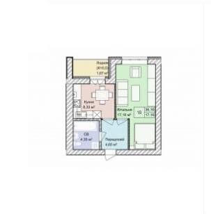 1-кімнатна 36.16 м² в ЖК Гостомель Residence від 19 800 грн/м², смт Гостомель