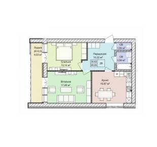 2-кімнатна 65.83 м² в ЖК Гостомель Residence від 23 000 грн/м², смт Гостомель