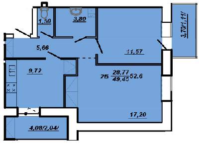 2-кімнатна 49.45 м² в ЖК на вул. Яреми / вул. Текстильна від 11 500 грн/м², Тернопіль