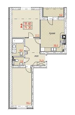2-кімнатна 71.2 м² в ЖК Найкращий квартал від 11 500 грн/м², м. Ірпінь