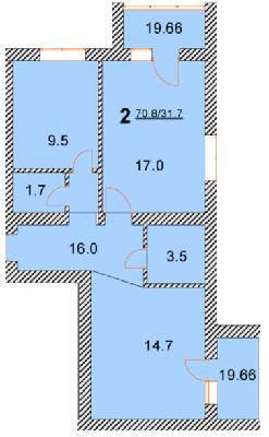 2-кімнатна 70.8 м² в ЖК на вул. Нова, 4 від 15 500 грн/м², м. Бориспіль