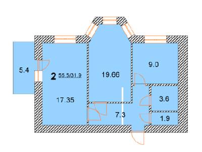 2-кімнатна 55.5 м² в ЖК на вул. Нова, 4 від 15 500 грн/м², м. Бориспіль