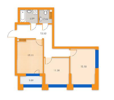 2-комнатная 64.88 м² в ЖК SOLAR CITY от 19 000 грн/м², Киев