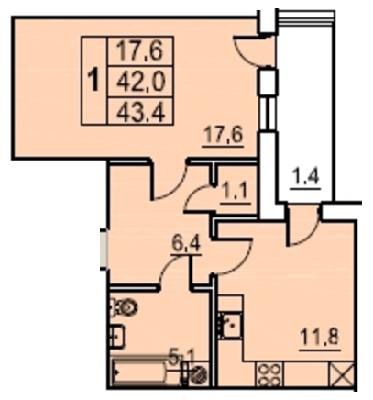 1-комнатная 43.4 м² в ЖК Перлина Мостищини от застройщика, г. Мостиска