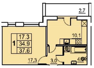 1-комнатная 37.6 м² в ЖК Перлина Мостищини от застройщика, г. Мостиска
