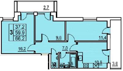 3-комнатная 66.2 м² в ЖК Перлина Мостищини от застройщика, г. Мостиска