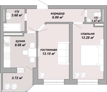 2-кімнатна 52.1 м² в ЖК Акварель від 19 300 грн/м², Одеса