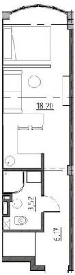 1-кімнатна 27.89 м² в ЖК The Apartments від забудовника, Одеса