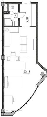 1-кімнатна 41.4 м² в ЖК The Apartments від 19 800 грн/м², Одеса