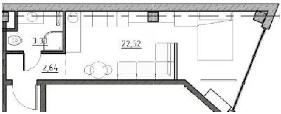 1-кімнатна 28.49 м² в ЖК The Apartments від 19 800 грн/м², Одеса
