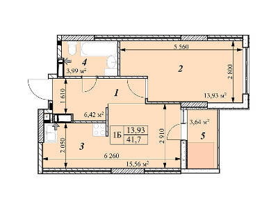 1-кімнатна 41.77 м² в ЖК Зіркова Вежа від 15 500 грн/м², м. Вишгород