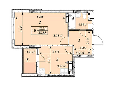1-кімнатна 38.88 м² в ЖК Зіркова Вежа від 15 500 грн/м², м. Вишгород
