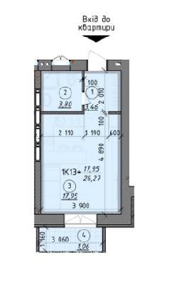 1-кімнатна 26.27 м² в ЖК Start Life від забудовника, м. Вишгород
