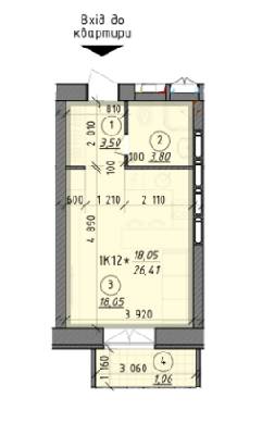 1-кімнатна 26.41 м² в ЖК Start Life від забудовника, м. Вишгород
