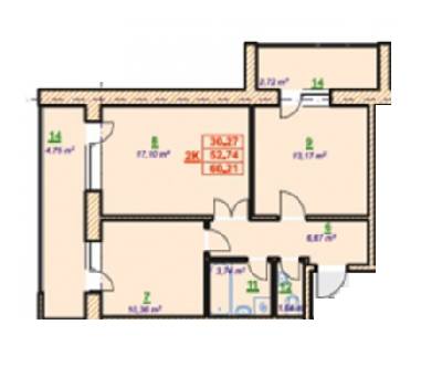 2-кімнатна 60.21 м² в ЖК на вул. Тисменицька, 307А від 10 400 грн/м², Івано-Франківськ