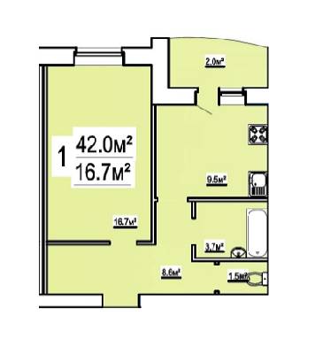 1-комнатная 42 м² в ЖК на ул. Бориса Луговского, 10 от 11 840 грн/м², Чернигов