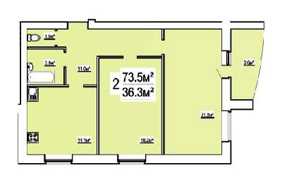 2-комнатная 73.5 м² в ЖК на ул. Бориса Луговского, 10 от 10 900 грн/м², Чернигов