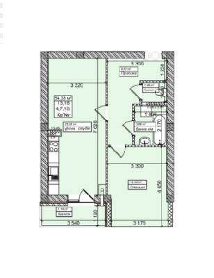 1-кімнатна 54.38 м² в ЖК Аvila DeLuxe від 12 600 грн/м², Ужгород